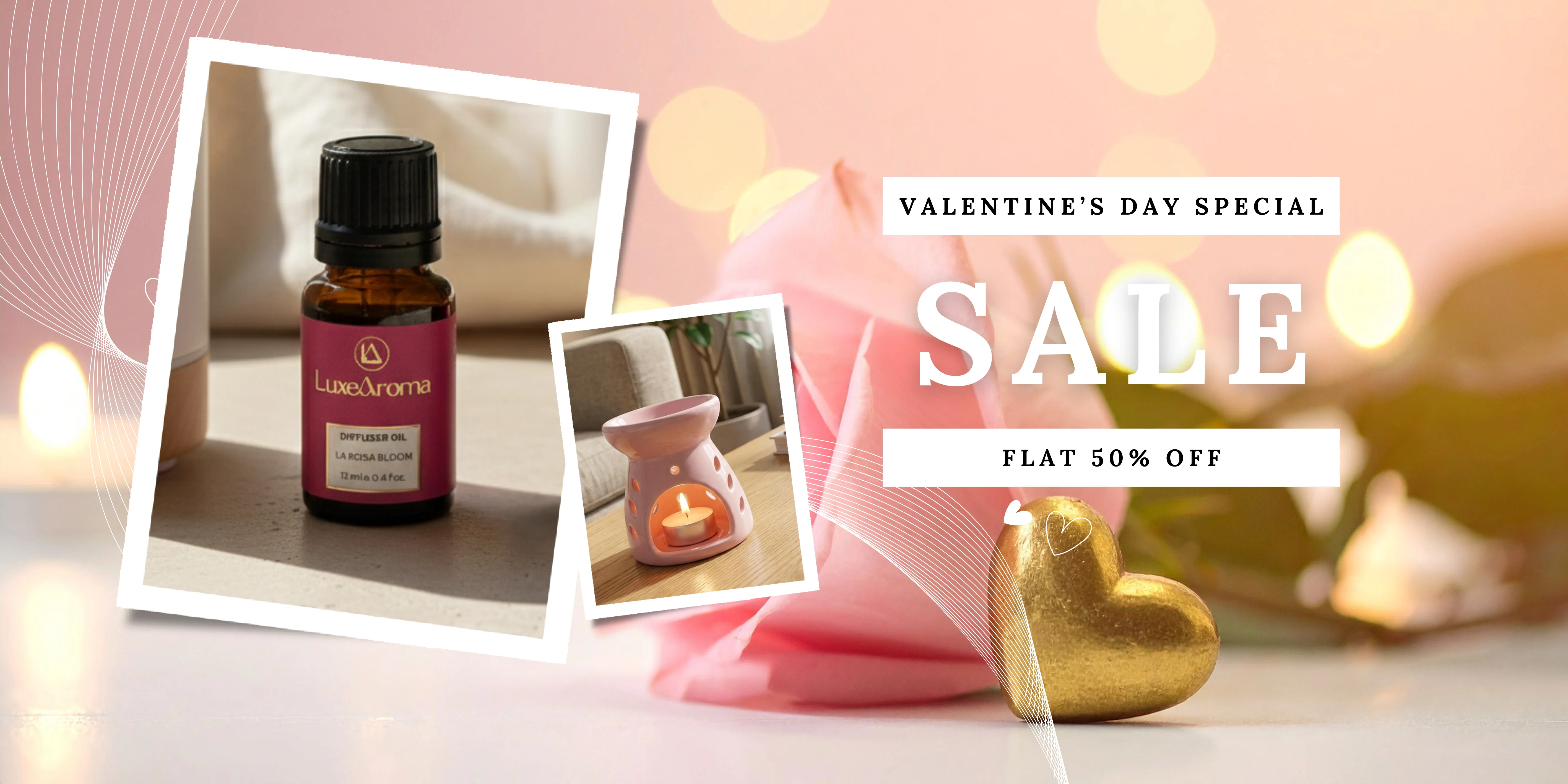 Valentine's Week Sale Flat 50% Off on diffuser oils